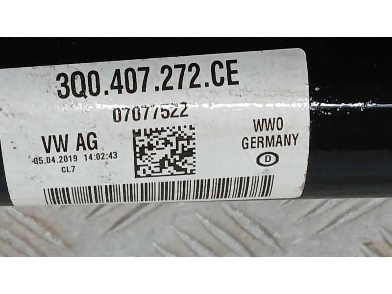 Recambio de transmision delantera derecha para volkswagen arteon (3h7, 3h8) 2.0 tdi referencia OEM IAM 3Q0407272CE  