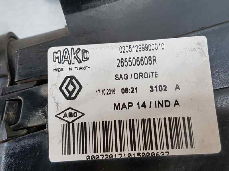 Recambio de piloto trasero derecho para renault clio iv technofeel referencia OEM IAM 265506608R  EXTERIOR , ROZADO