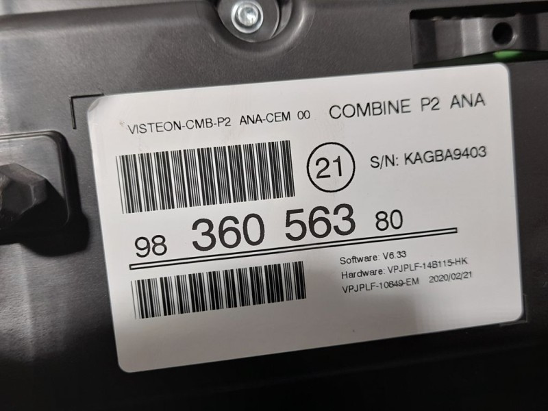 Recambio de cuadro instrumentos para peugeot 208 (p2) active referencia OEM IAM 9836056380  