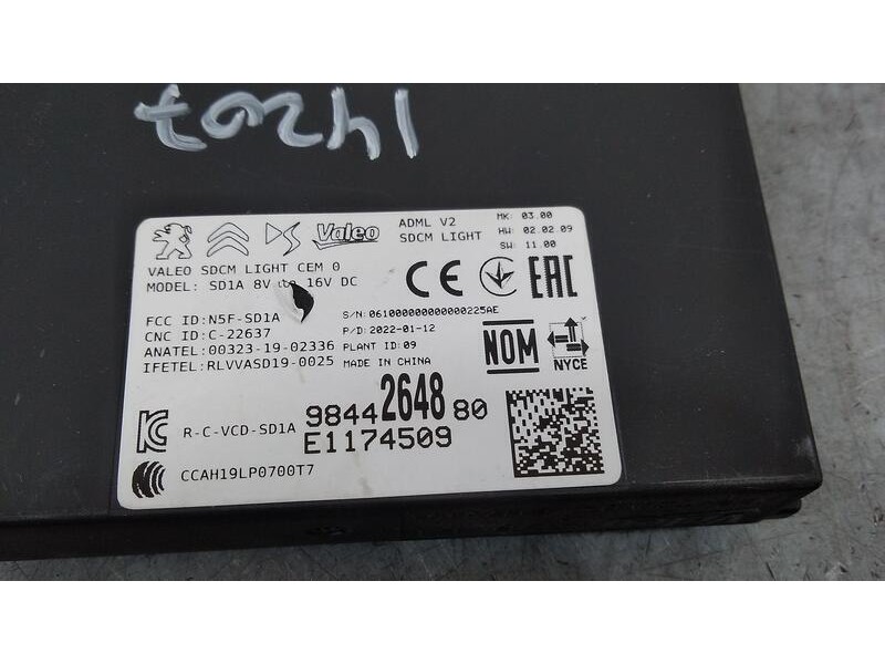 Recambio de modulo electronico para citroën c4 1.2 12v e-thp pure tech referencia OEM IAM 9844264880 e1174509 Valeo