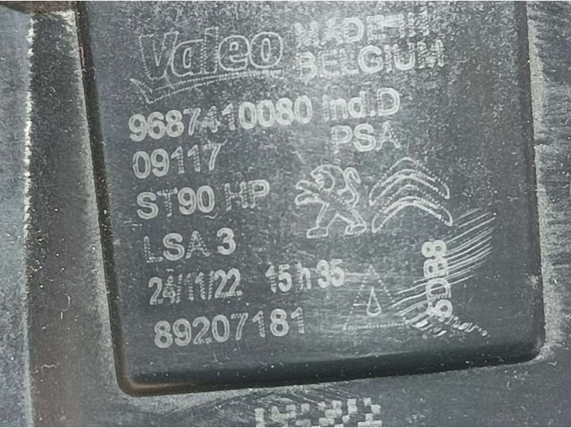 Recambio de faro antiniebla derecho para toyota proace furgon referencia OEM IAM 9687410080 89207181 VALEO