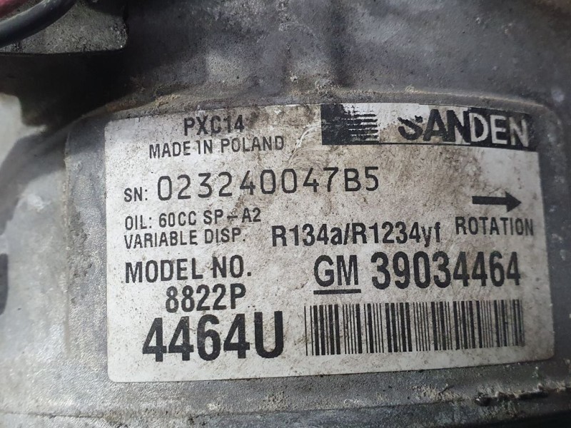 Recambio de compresor aire acondicionado para opel astra k lim. 5türig business referencia OEM IAM 39034464 PXC14 SANDEN