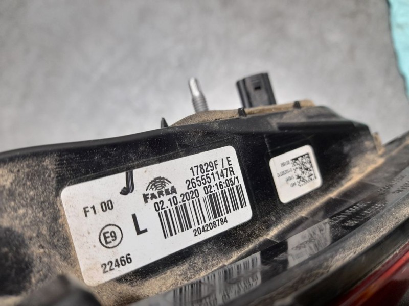 Recambio de piloto trasero izquierdo para renault clio v business referencia OEM IAM 265551147R  LED/INTERIOR