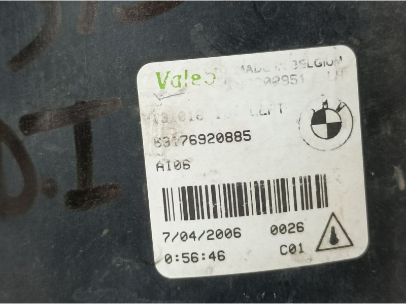 Recambio de faro antiniebla izquierdo para bmw x5 (e53) 3.0d referencia OEM IAM 63176920885  VALEO