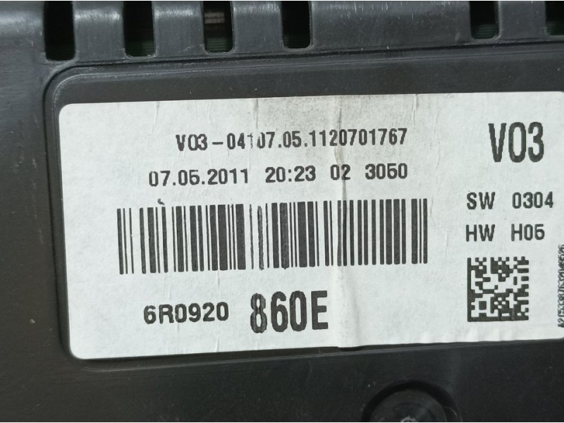 Recambio de cuadro instrumentos para volkswagen polo (6r1) advance referencia OEM IAM 6R0920860E 1120701767 VDO