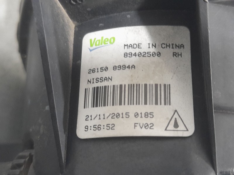 Recambio de faro antiniebla derecho para nissan x-trail iii (t32_, t32r, t32rr) 1.6 dci (t32) referencia OEM IAM 261508994A 8940