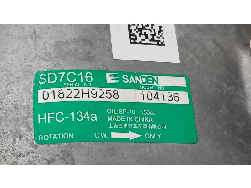 Recambio de compresor aire acondicionado para dr dr 6 1.5 lgp referencia OEM IAM 301000131AA SANDEN 104136 SD7C16