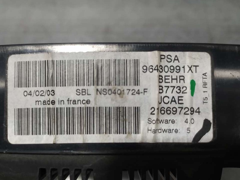Recambio de mando climatizador para peugeot 307 break / sw (s1) sw pack referencia OEM IAM 96430991XT 216697294 NS0401724F