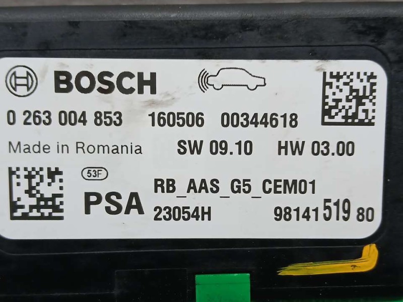 Recambio de modulo electronico para peugeot 308 style referencia OEM IAM 9814151980 026304853 BOSCH MODULO DE SENSOR APARCAMIENT