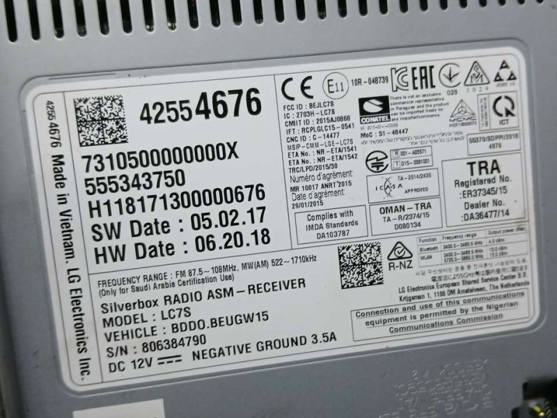 Recambio de sistema audio / radio para opel astra k lim. 5türig selective start/stop referencia OEM IAM 42554676 555343750 