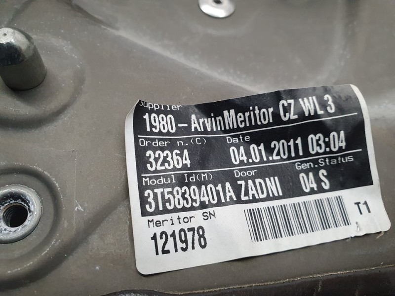 Recambio de elevalunas trasero izquierdo para skoda superb combi (3t5) ambition referencia OEM IAM 3T0837401B  ELECTRICO 2 PINES