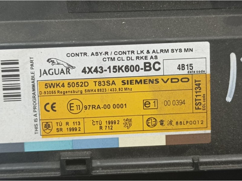 Recambio de modulo electronico para jaguar x-type 2.0 d executive referencia OEM IAM 4X4315K600BC 5WK45052D SIEMENS VDO
