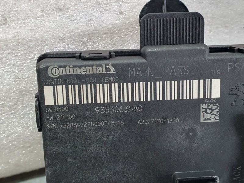 Recambio de modulo electronico para peugeot 308 active pack bluehdi 130 s&s referencia OEM IAM 9853063580 A2C7717031300 CONTINEN