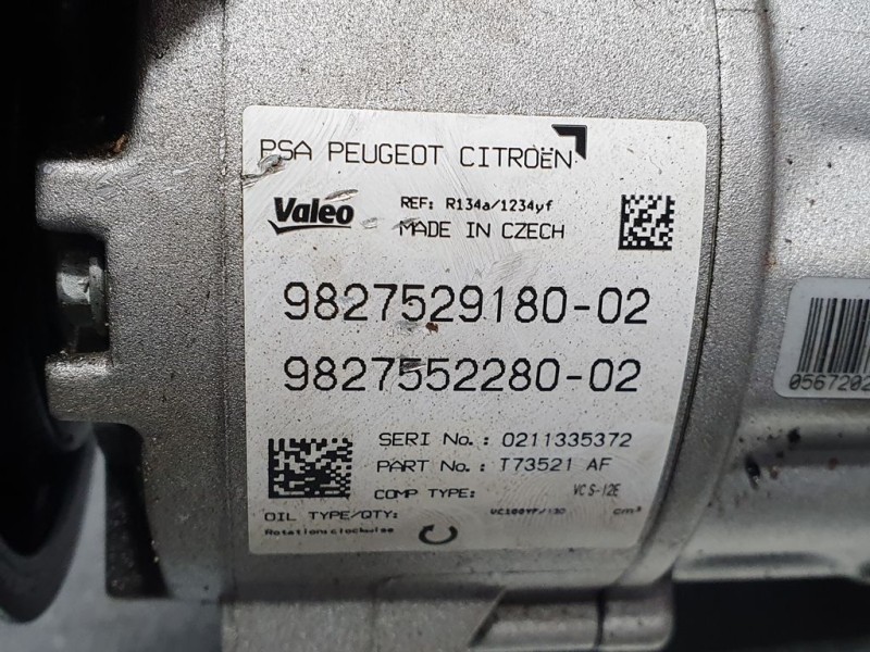 Recambio de compresor aire acondicionado para citroën c5 aircross feel referencia OEM IAM 982752918002 211335372 VALEO