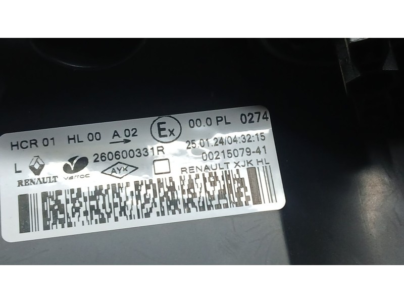 Recambio de faro izquierdo para renault express furgoneta/monovolumen 1.5 blue dci 95 (f6ab) referencia OEM IAM 260600331R VARRO