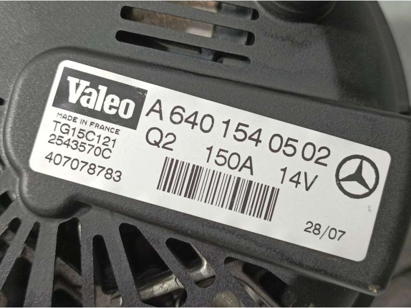 Recambio de alternador para mercedes-benz clase b (w245) 200 cdi (245.208) referencia OEM IAM A6401540502 2543570C VALEO