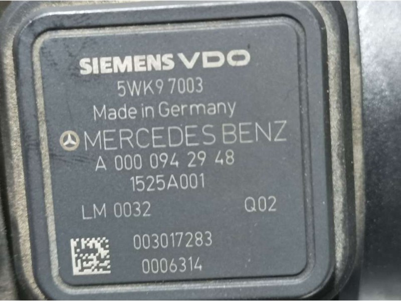 Recambio de caudalimetro para mercedes-benz clase b (w245) 200 cdi (245.208) referencia OEM IAM A0000942948 5WK97003 SIEMENS VDO