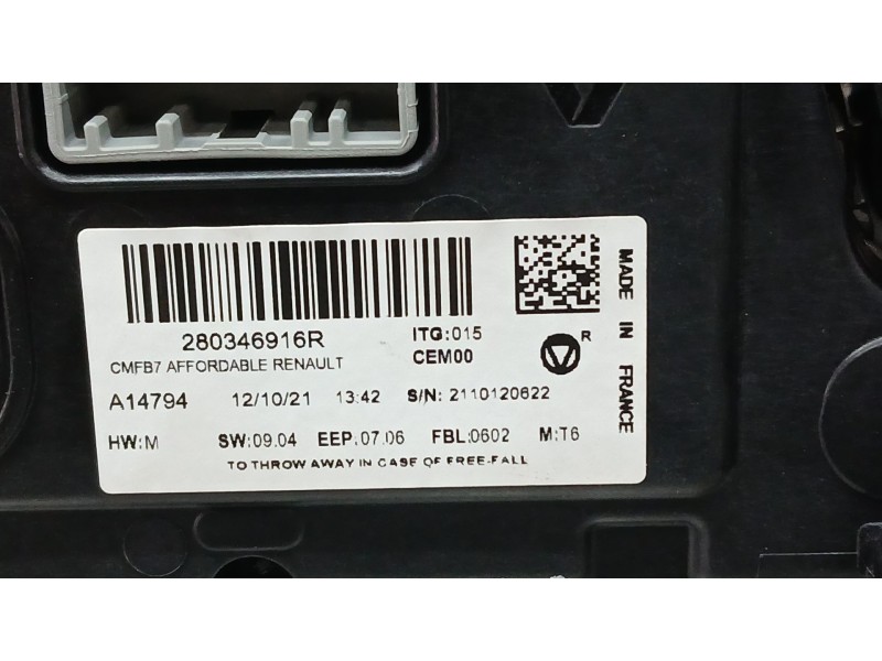 Recambio de sistema navegacion gps para renault zoe ze 0 referencia OEM IAM 280346916R  2110120622