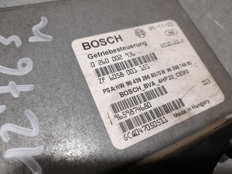 Recambio de centralita cambio automatico para peugeot 407 sport referencia OEM IAM 9659874680 0260002936 BOSCH