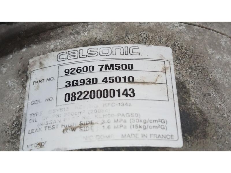 Recambio de compresor aire acondicionado para nissan almera (n16/e) acenta referencia OEM IAM 926007M500 CALSONIC 3G93045010