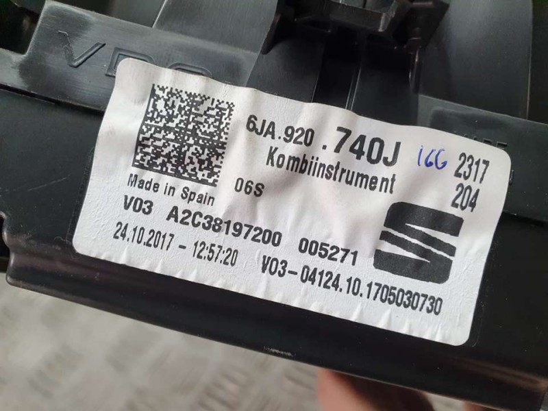 Recambio de cuadro instrumentos para seat toledo (kg3) style referencia OEM IAM 6JA920740J A2C38197200 