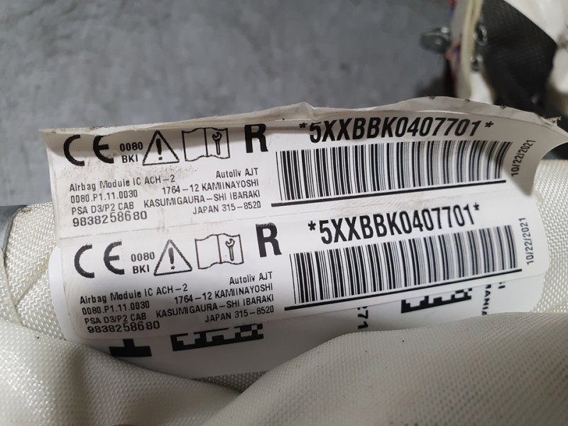 Recambio de airbag cortina delantero derecho para peugeot 2008 (p1) active referencia OEM IAM 9838258680  