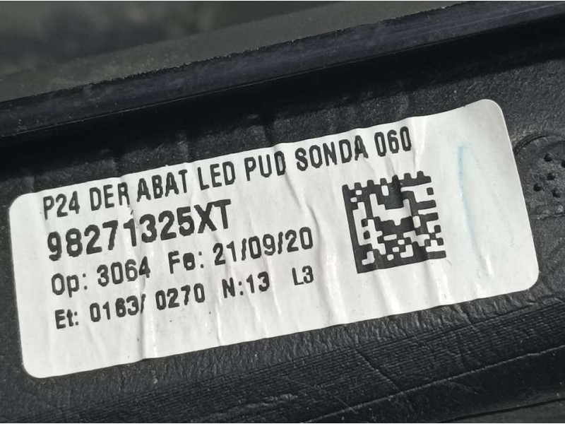 Recambio de retrovisor derecho para peugeot 2008 (p1) allure referencia OEM IAM 98271325XT  ELECTRICO 9 Y 2 CABLES