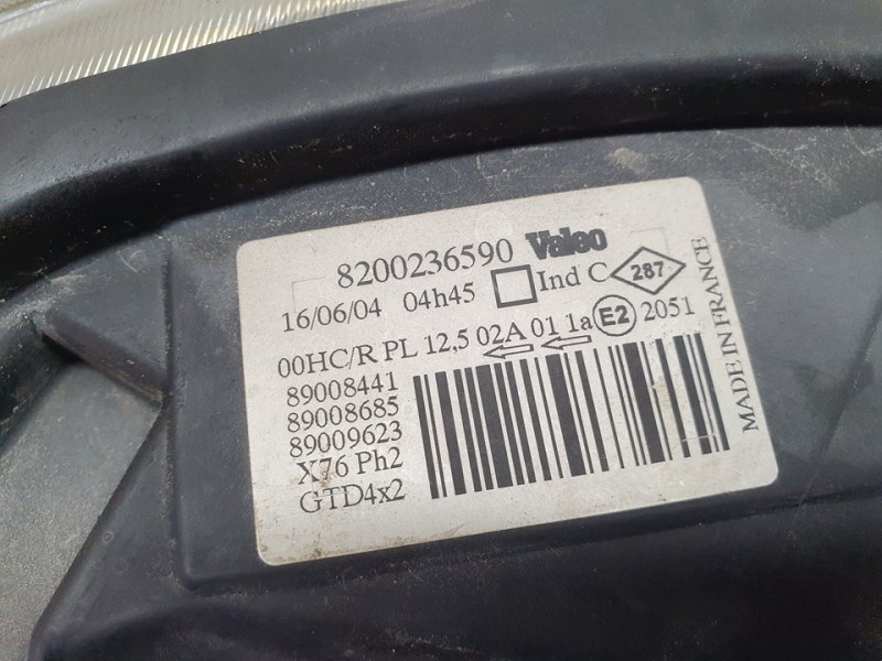 Recambio de faro izquierdo para nissan kubistar (x76) pro (l1) referencia OEM IAM 8200236590  