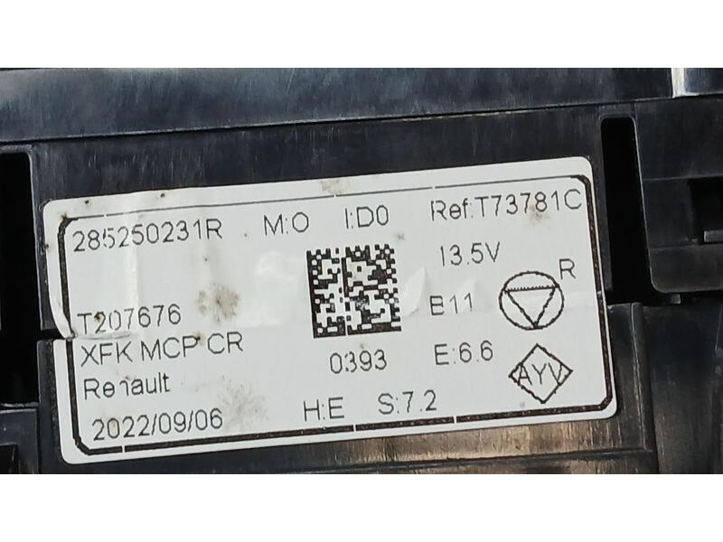 Recambio de mando climatizador para renault kangoo iii monospace blue dci 95 (kjab) referencia OEM IAM 285250231R  T73781C