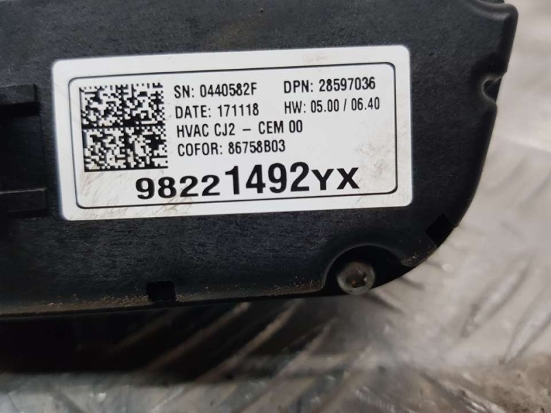 Recambio de mando climatizador para opel crossland x excellence referencia OEM IAM 98221492YX 28597036 