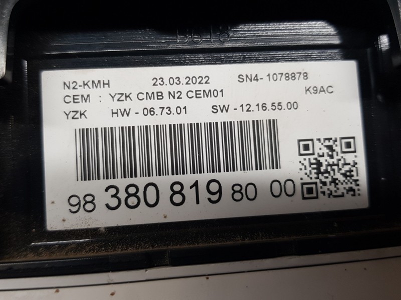Recambio de cuadro instrumentos para citroën berlingo furgoneta/monovolumen (k9) 1.5 bluehdi 100 referencia OEM IAM 9838081980  