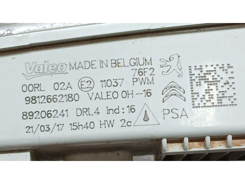 Recambio de piloto delantero derecho para citroën c-elysée feel referencia OEM IAM 9812662180 LUZ DIA 