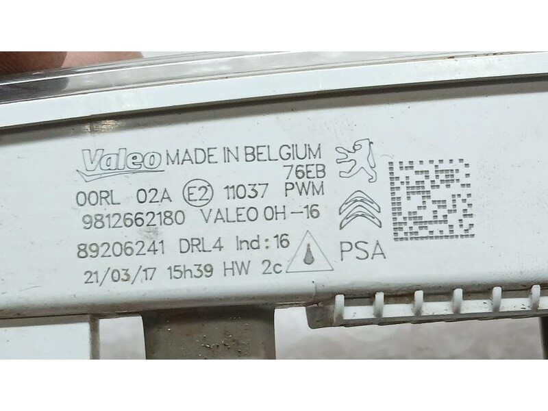 Recambio de piloto delantero izquierdo para citroën c-elysée feel referencia OEM IAM 9812662180 LUZ DIA 