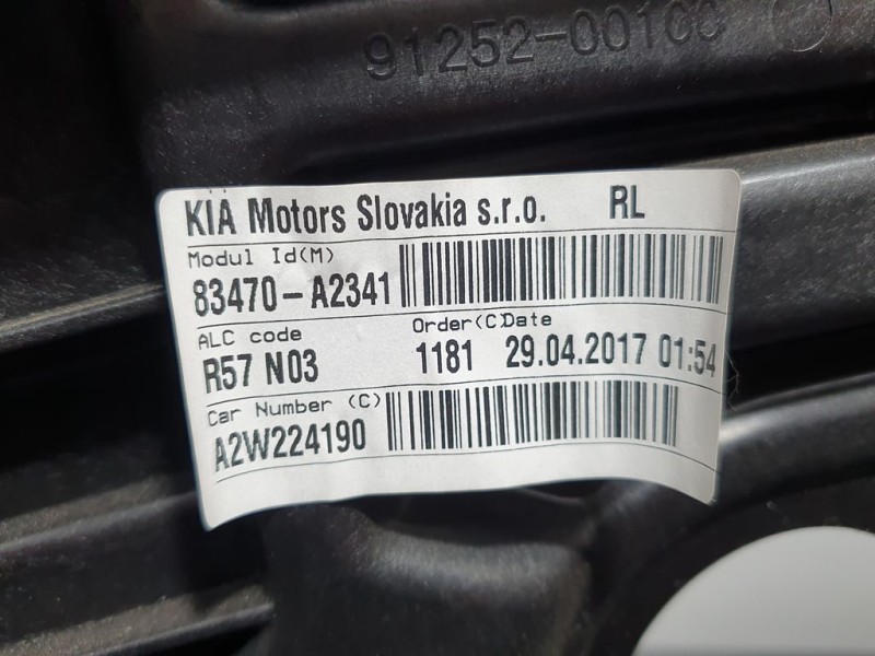 Recambio de elevalunas trasero izquierdo para kia cee´d sporty wagon x-tech referencia OEM IAM 83470A2341 6 PINS ELECTRICO