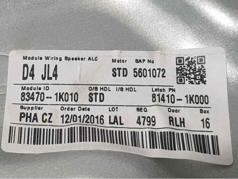 Recambio de elevalunas trasero izquierdo para hyundai ix20 gls style referencia OEM IAM 834701K010 2 PINS ELECTRICO