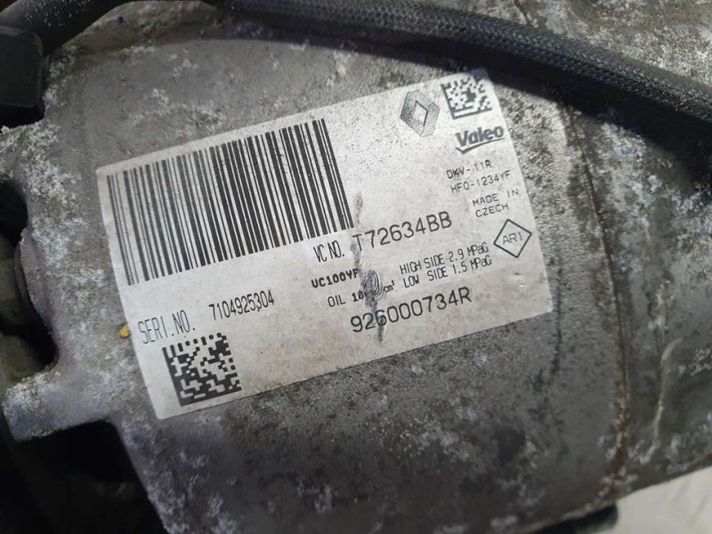 Recambio de compresor aire acondicionado para renault clio iv limited referencia OEM IAM 926000734R T72634BB VALEO