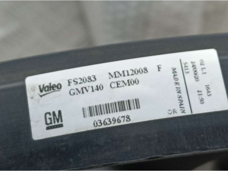 Recambio de electroventilador para citroën c3 aircross bluehdi 110 s&s eat6 shine referencia OEM IAM 03639678 MM12008F VALEO