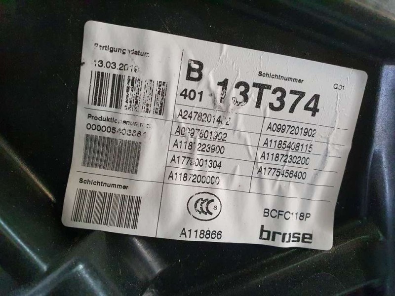 Recambio de elevalunas delantero izquierdo para mercedes-benz clase cla (bm 118) shooting brake cla 200 (118.687) referencia OEM