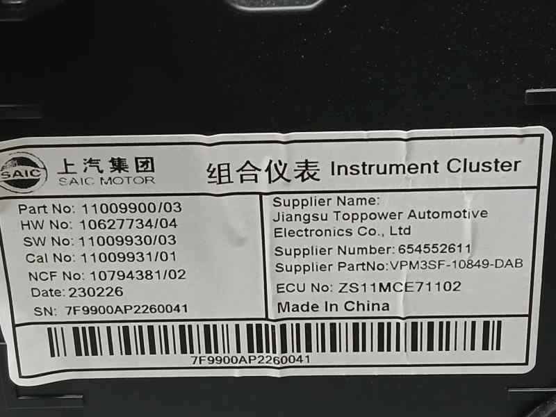 Recambio de cuadro instrumentos para mg zs 1.0 t-gdi referencia OEM IAM 654552611 11009900 DIGITAL - SAIC