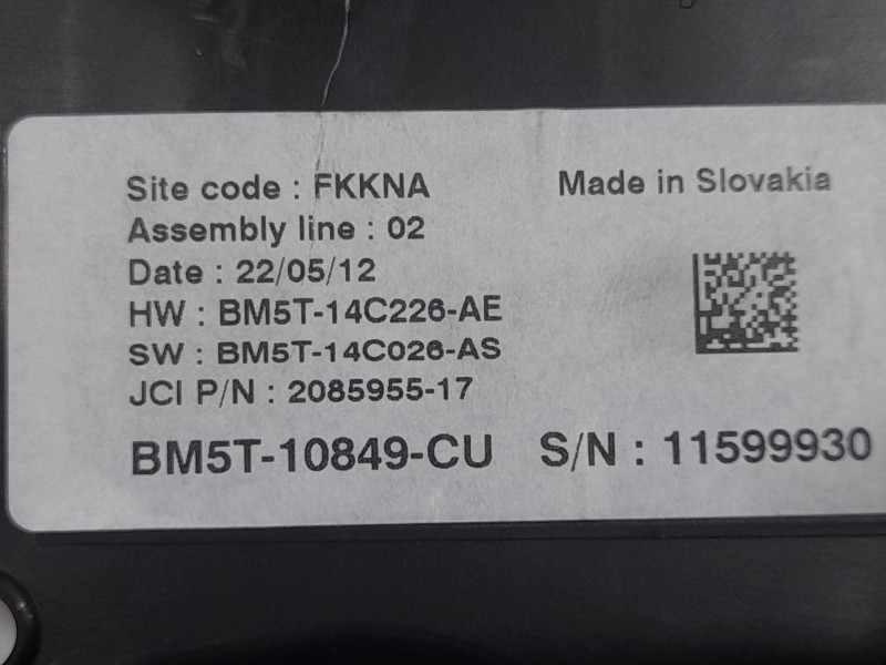 Recambio de cuadro instrumentos para ford c-max ii (dxa/cb7, dxa/ceu) 1.6 tdci referencia OEM IAM BM5T10849CU  