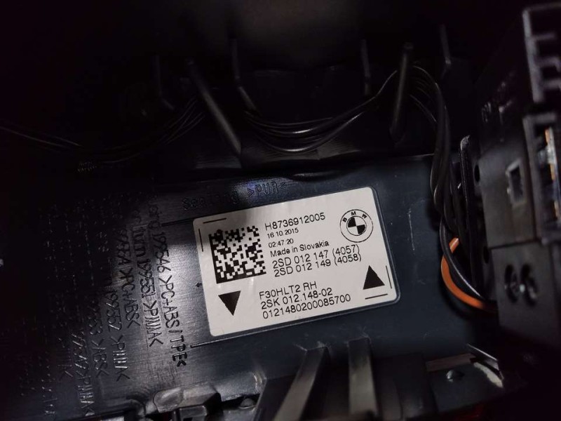 Recambio de piloto trasero derecho para bmw serie 3 lim. (f30) 320d advantage referencia OEM IAM 2SD012147 2SK01214802 INTERIOR