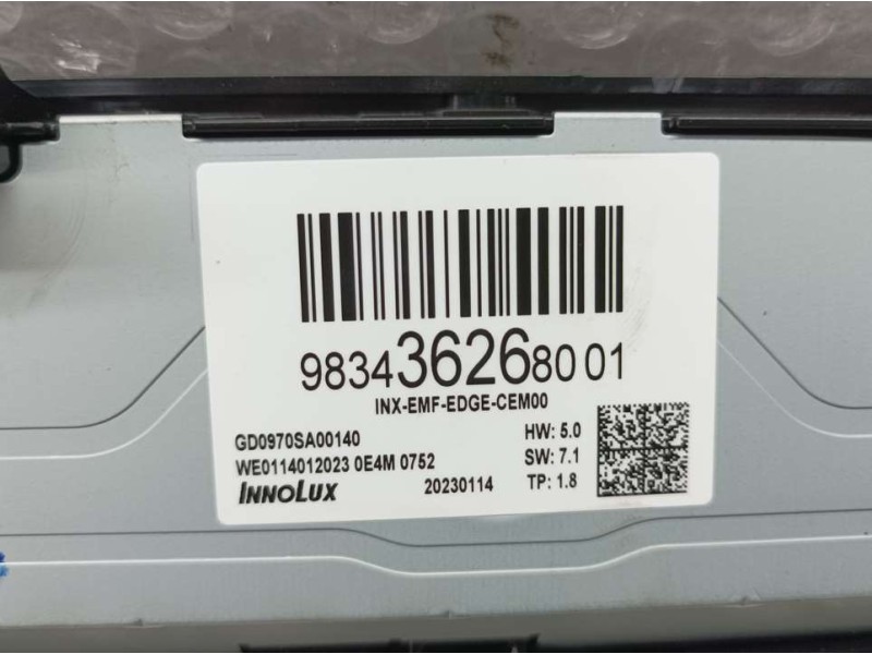Recambio de pantalla multifuncion para peugeot 308 allure referencia OEM IAM 9834362680 GD0970SA00140 INNOLUX