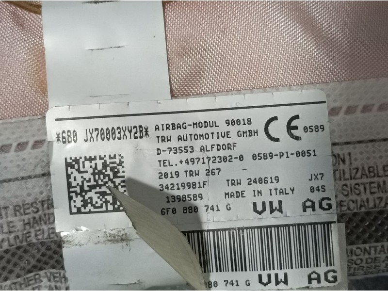 Recambio de airbag cortina delantero izquierdo para seat ibiza (kj1) style referencia OEM IAM 6F0880741G 34219981F TRW