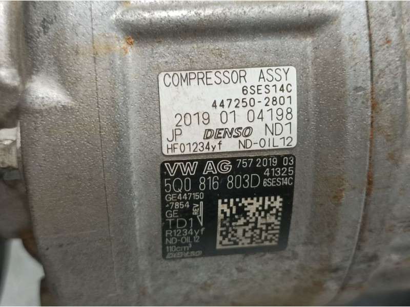 Recambio de compresor aire acondicionado para seat ibiza (kj1) style referencia OEM IAM 5Q0816803D 4472502801 DENSO