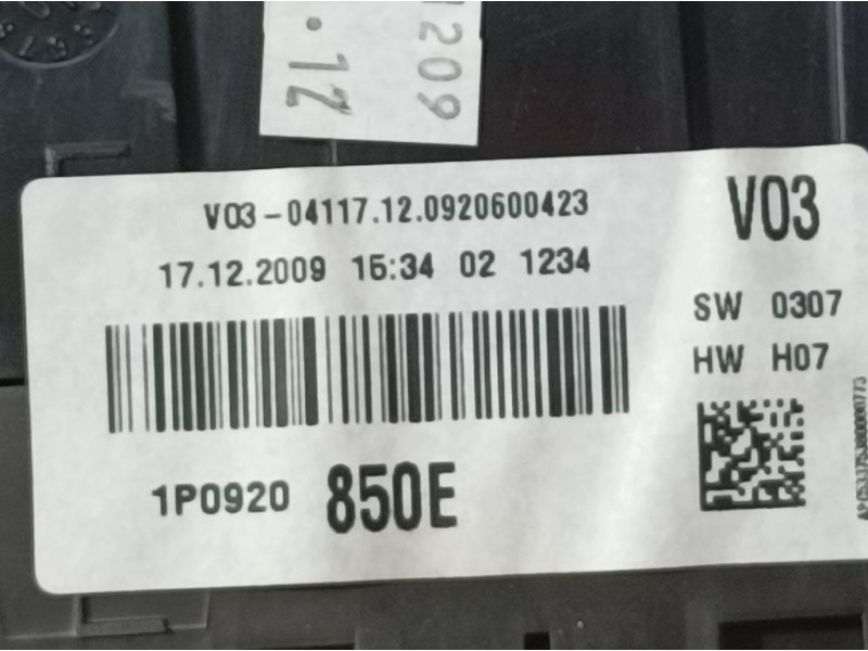 Recambio de cuadro instrumentos para seat leon (1p1) stylance / style referencia OEM IAM 1P0920850E A2C53375380 VDO