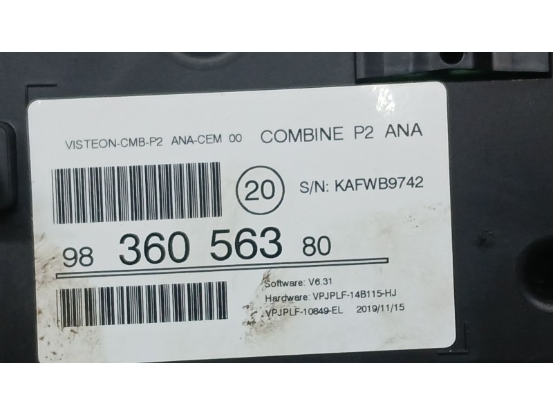 Recambio de cuadro instrumentos para peugeot 208 ii (ub_, up_, uw_, uj_) 1.2 puretech 100 referencia OEM IAM 9836056380  