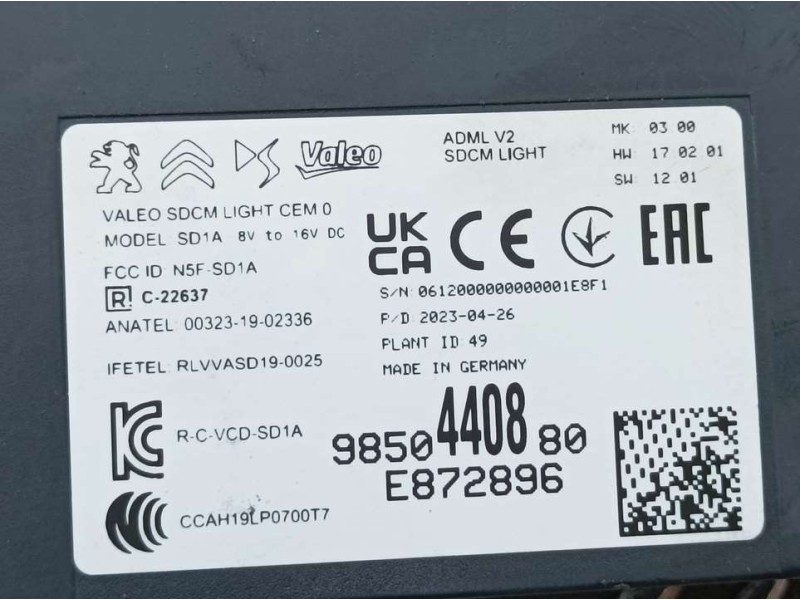 Recambio de modulo electronico para peugeot 308 allure referencia OEM IAM 9850440880 003231902336 VALEO