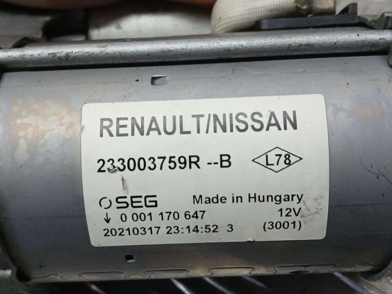 Recambio de motor arranque para renault kangoo profesional referencia OEM IAM 233003759R 0001170647 