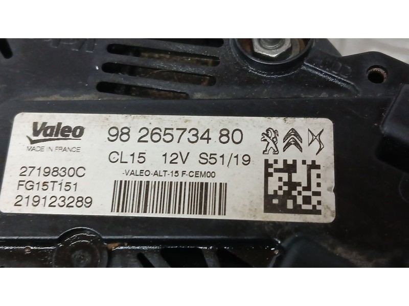 Recambio de alternador para peugeot 5008 ii (mc_, mj_, mr_, m4_) 1.2 (mrhnyh, mrhnyw, mrhnsj, mrhnsu, mrhnsm) referencia OEM IAM