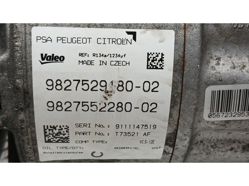 Recambio de compresor aire acondicionado para peugeot 5008 ii (mc_, mj_, mr_, m4_) 1.2 (mrhnyh, mrhnyw, mrhnsj, mrhnsu, mrhnsm) 